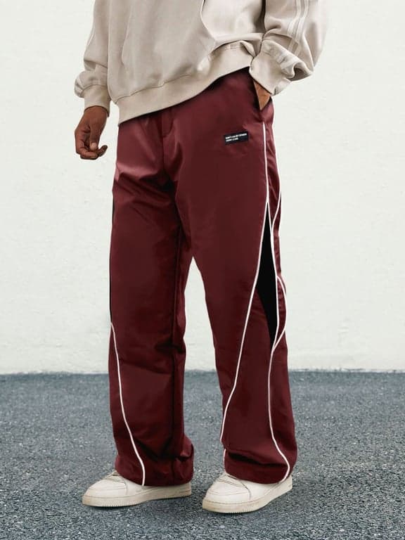 Men's Streetwear Track Pants burgundy